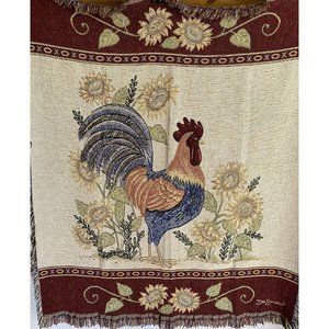 Rooster Farm Chicken Farm Life Woven Tapestry Wall Hanging By Deb Strain 58X51"